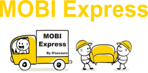 Logo Mobi express avec bandeau texte